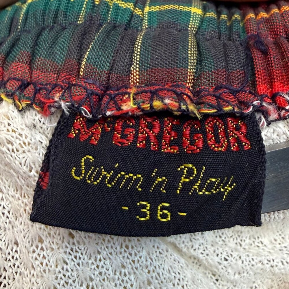 Vintage 1950s Men’s Red Plaid Swim Trunks Mcgregor Swim N Play Size Small Shorts View 5